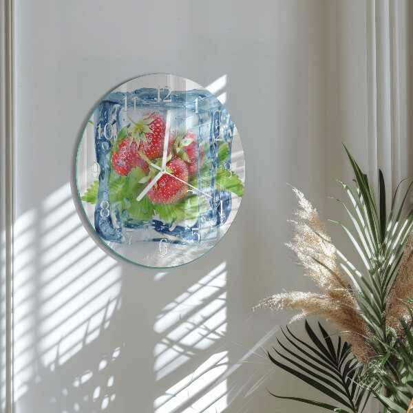 Horloge ronde Crème glacée à la fraise