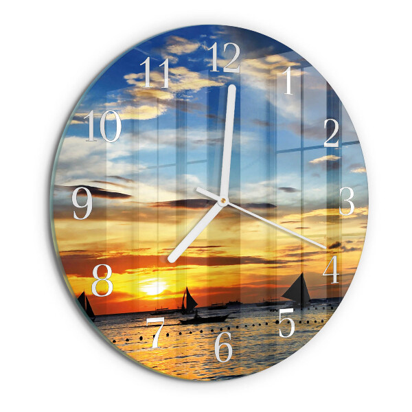 Horloge ronde Coucher de soleil