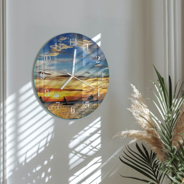 Horloge ronde Coucher de soleil