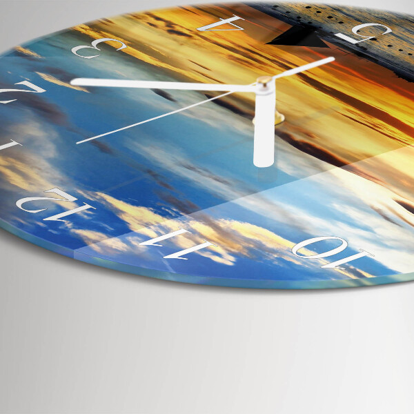 Horloge ronde Coucher de soleil