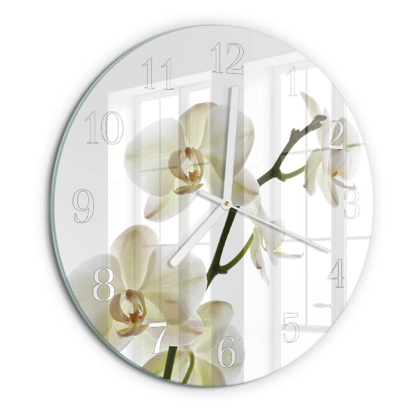 Horloge ronde Orchidée