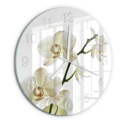 Horloge ronde Orchidée