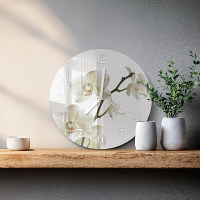 Horloge ronde Orchidée