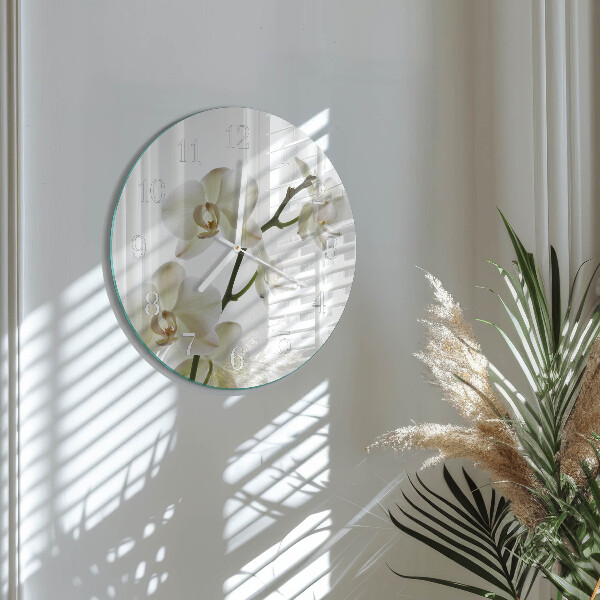 Horloge ronde Orchidée