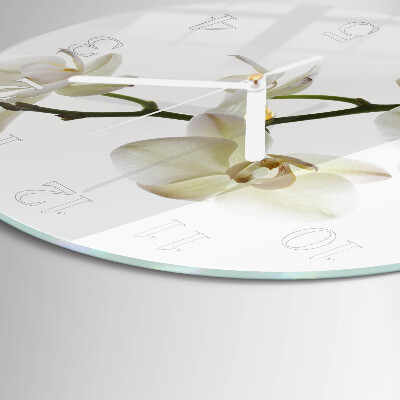 Horloge ronde Orchidée