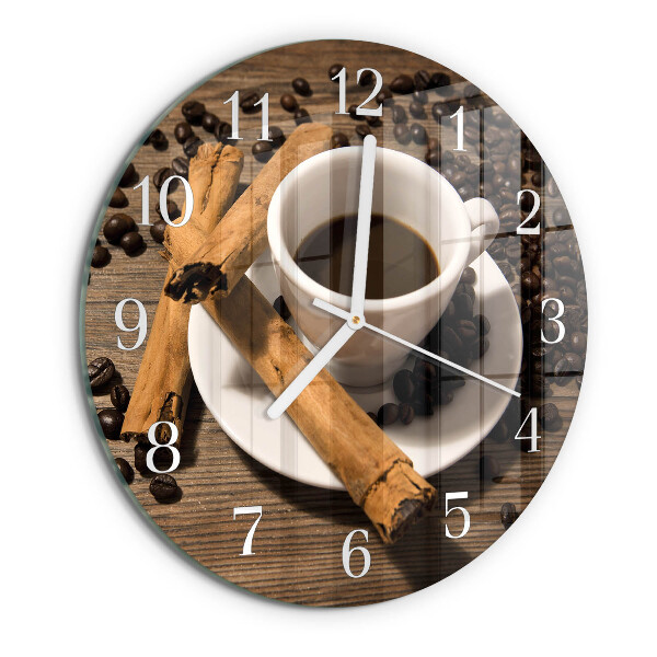 Horloge ronde Café à la cannelle