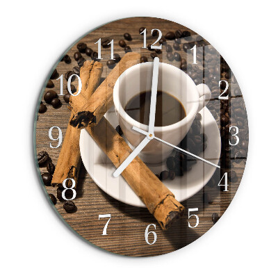 Horloge ronde Café à la cannelle