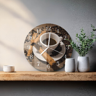 Horloge ronde Café à la cannelle