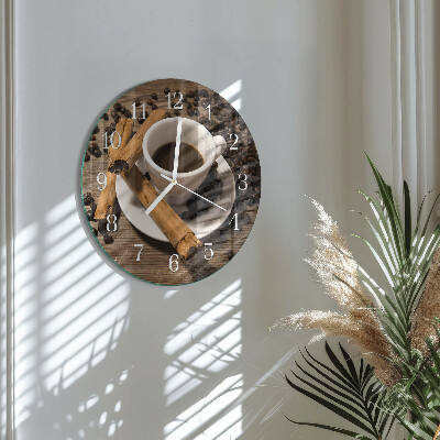 Horloge ronde Café à la cannelle