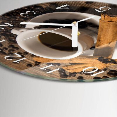 Horloge ronde Café à la cannelle