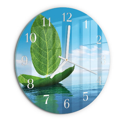 Horloge ronde Feuilles