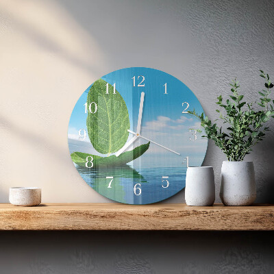 Horloge ronde Feuilles