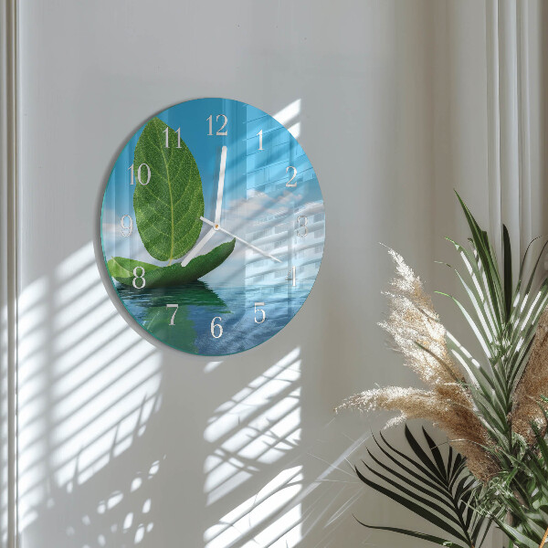 Horloge ronde Feuilles