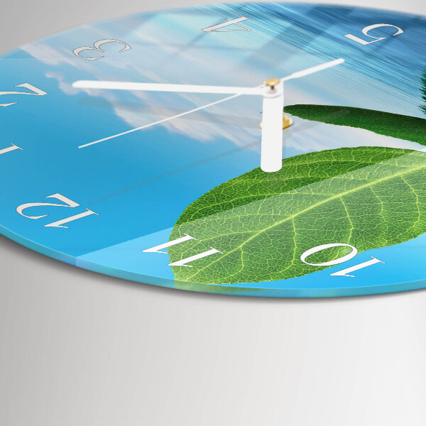 Horloge ronde Feuilles