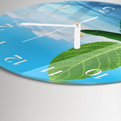 Horloge ronde Feuilles