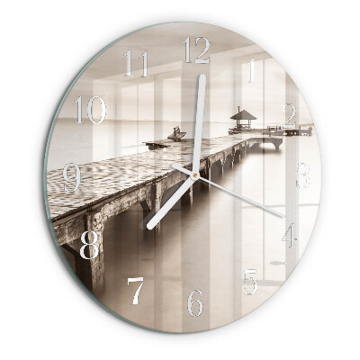 Horloge ronde Pont en bois
