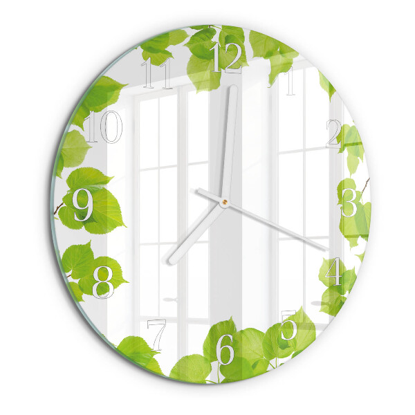 Horloge ronde Feuilles