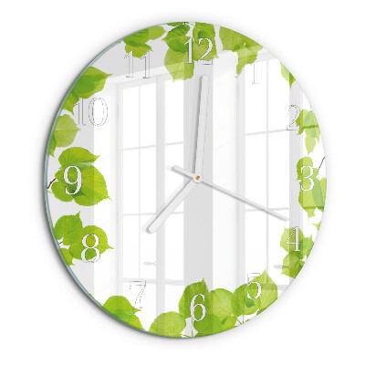 Horloge ronde Feuilles