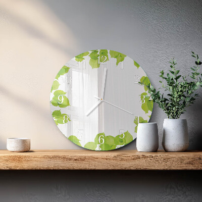 Horloge ronde Feuilles