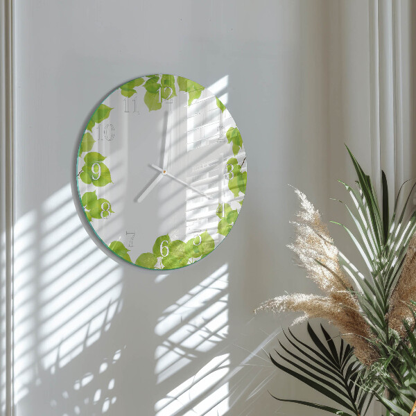 Horloge ronde Feuilles