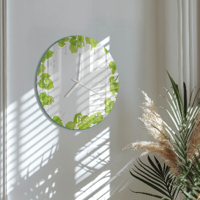 Horloge ronde Feuilles