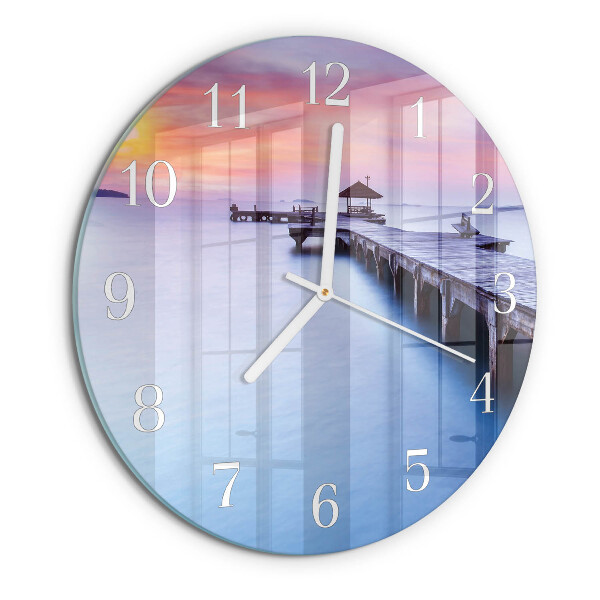 Horloge ronde Pont en bois