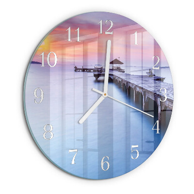 Horloge ronde Pont en bois