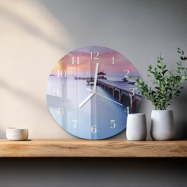 Horloge ronde Pont en bois