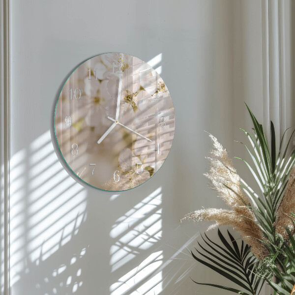 Horloge ronde Fleurs