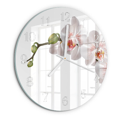 Horloge ronde Orchidée