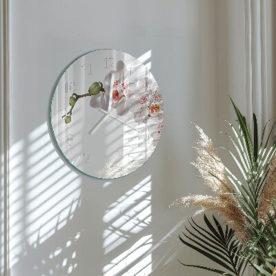 Horloge ronde Orchidée