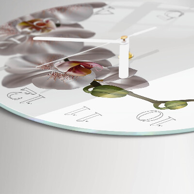 Horloge ronde Orchidée