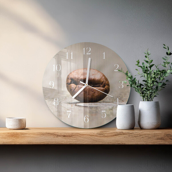 Horloge ronde Grains de café