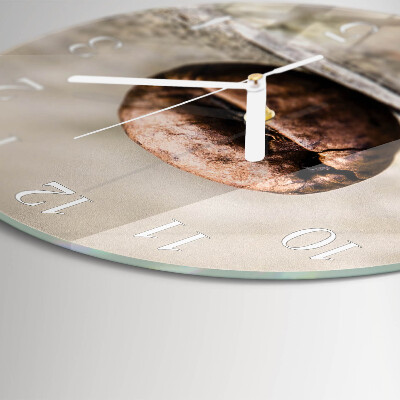 Horloge ronde Grains de café