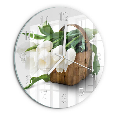 Horloge ronde Panier de tulipes