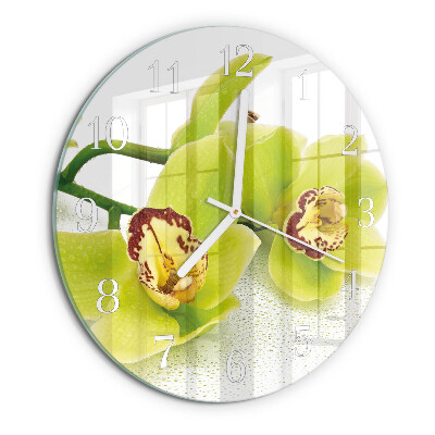 Horloge ronde Orchidée