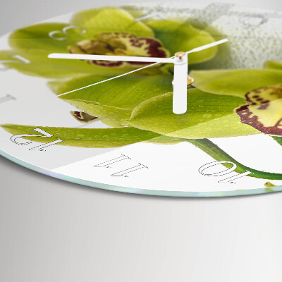 Horloge ronde Orchidée
