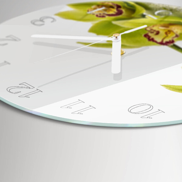 Horloge ronde Orchidée