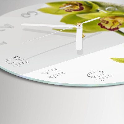 Horloge ronde Orchidée