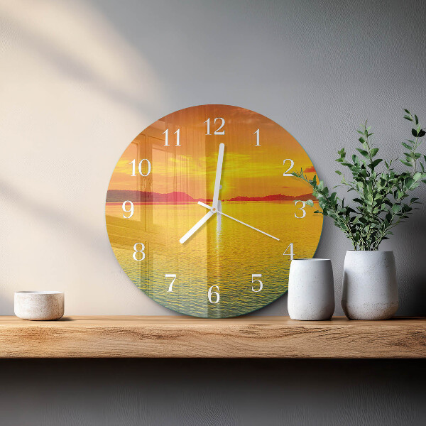 Horloge ronde Coucher de soleil