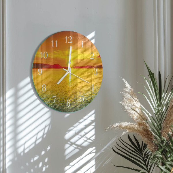 Horloge ronde Coucher de soleil