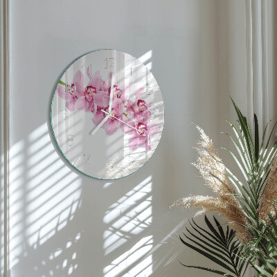 Horloge ronde Orchidée