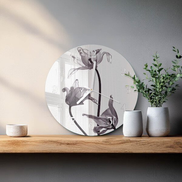 Horloge ronde Fleurs