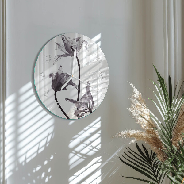Horloge ronde Fleurs