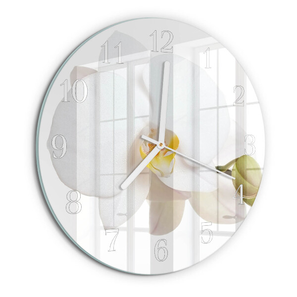 Horloge ronde Orchidée