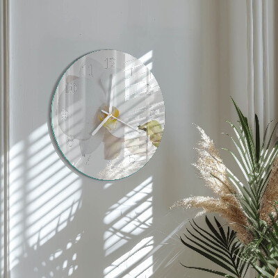 Horloge ronde Orchidée