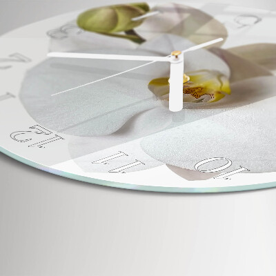 Horloge ronde Orchidée