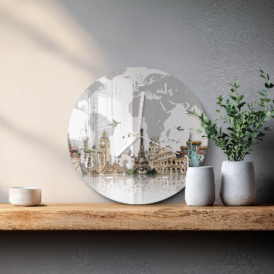 Horloge ronde Monde