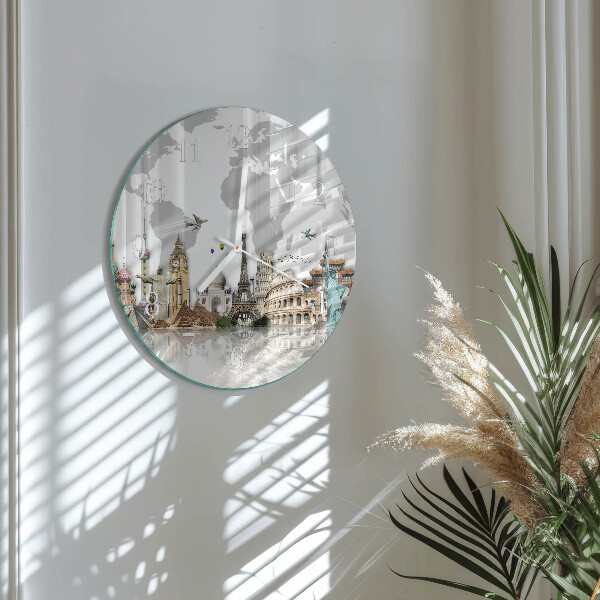 Horloge ronde Monde