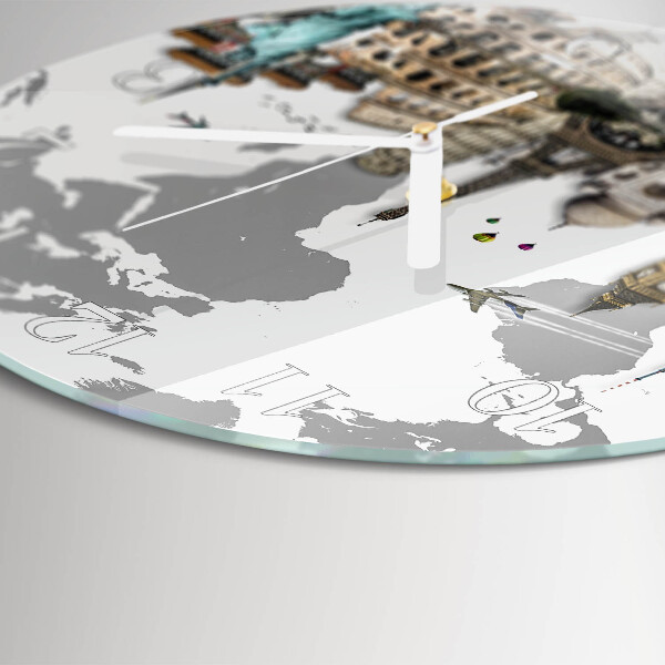 Horloge ronde Monde